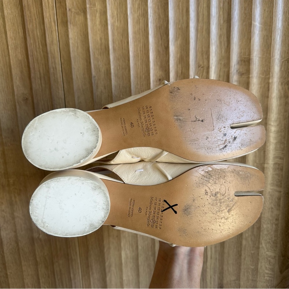 Maison Margiela Women's Tabi Ballet Pumps 40 Slingback Kitten Heels Bridal Bride - Picture 8 of 10